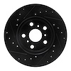 E-Line Drilled & Slotted Black Brake Rotor, 1988-1993 Lexus/Toyota/Scion, Position: Front Right - image 1