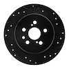 E-Line Drilled & Slotted Black Brake Rotor, 1990-1993 Lexus/Toyota/Scion, Position: Rear Right - image 1