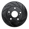E-Line Drilled & Slotted Black Brake Rotor, 1992-2001 Lexus/Toyota/Scion, Position: Front Right - image 1