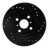 E-Line Drilled & Slotted Black Brake Rotor, 1993-2002 Fits Multiple Makes/Models, Position: Front Left - image 1