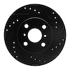 E-Line Drilled & Slotted Black Brake Rotor, 1993-2002 Fits Multiple Makes/Models, Position: Front Right - image 1