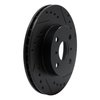 E-Line Drilled & Slotted Black Brake Rotor, 1993-2002 Fits Multiple Makes/Models, Position: Front Right - image 2
