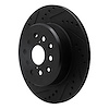 E-Line Drilled & Slotted Black Brake Rotor, 1993-1998 Lexus/Toyota/Scion, Position: Rear Left - image 1