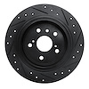 E-Line Drilled & Slotted Black Brake Rotor, 1995-1999 Lexus/Toyota/Scion, Position: Rear Left - image 1