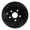 E-Line Drilled & Slotted Black Brake Rotor, 2000-2010 Fits Multiple Makes/Models, Position: Rear Left - image 3