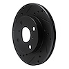 E-Line Drilled & Slotted Black Brake Rotor, 1999-2005 Lexus/Toyota/Scion, Position: Front Left