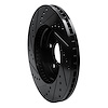 E-Line Drilled & Slotted Black Brake Rotor, 2002-2015 Lexus/Toyota/Scion, Position: Front Right - image 1
