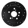 E-Line Drilled & Slotted Black Brake Rotor, 2007-2012 Lexus/Toyota/Scion, Position: Rear Right - image 1