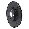 E-Line Drilled & Slotted Black Brake Rotor, 2008-2019 Fits Multiple Makes/Models, Position: Front Right - image 1