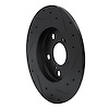 E-Line Drilled & Slotted Black Brake Rotor, 2008-2018 Fits Multiple Makes/Models, Position: Rear Left - image 1
