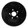 E-Line Drilled & Slotted Black Brake Rotor, 2009-2015 Lexus/Toyota/Scion, Position: Front Left - image 1