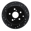 E-Line Drilled & Slotted Black Brake Rotor, 2012-2020 Lexus/Toyota/Scion, Position: Rear Left - image 1