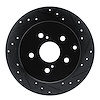 E-Line Drilled & Slotted Black Brake Rotor, 2012-2020 Lexus/Toyota/Scion, Position: Rear Right - image 1
