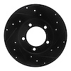 E-Line Drilled & Slotted Black Brake Rotor, 1975-1983 Lexus/Toyota/Scion, Position: Front Right - image 1