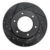E-Line Drilled & Slotted Black Brake Rotor, 1979-1980 Lexus/Toyota/Scion, Position: Front Left - image 1