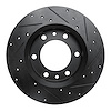 E-Line Drilled & Slotted Black Brake Rotor, 1981-1985 Lexus/Toyota/Scion, Position: Front Left - image 1