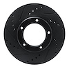 E-Line Drilled & Slotted Black Brake Rotor, 1984-1995 Lexus/Toyota/Scion, Position: Front Left - image 1