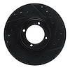 E-Line Drilled & Slotted Black Brake Rotor, 1984-1985 Lexus/Toyota/Scion, Position: Front Right - image 1