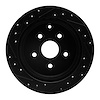 E-Line Drilled & Slotted Black Brake Rotor, 1986-1997 Lexus/Toyota/Scion, Position: Rear Right - image 1