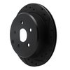 E-Line Drilled & Slotted Black Brake Rotor, 1986-1997 Lexus/Toyota/Scion, Position: Rear Right - image 2