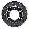 E-Line Drilled & Slotted Black Brake Rotor, 1986-1995 Lexus/Toyota/Scion, Position: Front Right - image 1