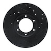 E-Line Drilled & Slotted Black Brake Rotor, 1987-1988 Lexus/Toyota/Scion, Position: Front Left - image 1