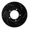 E-Line Drilled & Slotted Black Brake Rotor, 1989-2008 Lexus/Toyota/Scion, Position: Front Right