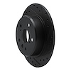 E-Line Drilled & Slotted Black Brake Rotor, 1999-2003 Lexus/Toyota/Scion, Position: Rear Right - image 1