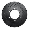 E-Line Drilled & Slotted Black Brake Rotor, 1991-1998 Lexus/Toyota/Scion, Position: Front Left - image 1