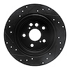 E-Line Drilled & Slotted Black Brake Rotor, 2004-2005 Lexus/Toyota/Scion, Position: Rear Right - image 1