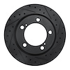 E-Line Drilled & Slotted Black Brake Rotor, 2008-2021 Lexus/Toyota/Scion, Position: Front Right - image 1