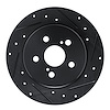 E-Line Drilled & Slotted Black Brake Rotor, Fits Select Lexus/Toyota/Scion, Position: Rear Right - image 1