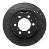 E-Line Drilled & Slotted Black Brake Rotor, Fits Select Lexus/Toyota/Scion, Position: Front Left