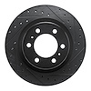 E-Line Drilled & Slotted Black Brake Rotor, Fits Select Lexus/Toyota/Scion, Position: Front Right