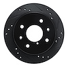 E-Line Drilled & Slotted Black Brake Rotor, 1984-1985 Ford/Lincoln/Mercury/Mazda, Position: Rear Right - image 1