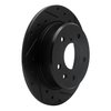 E-Line Drilled & Slotted Black Brake Rotor, 1989-1991 Ford/Lincoln/Mercury/Mazda, Position: Rear Right - image 2