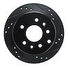 E-Line Drilled & Slotted Black Brake Rotor, 1990-1991 Ford/Lincoln/Mercury/Mazda, Position: Rear Right - image 1