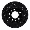 E-Line Drilled & Slotted Black Brake Rotor, 1993-1995 Ford/Lincoln/Mercury/Mazda, Position: Front Right - image 1