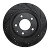 E-Line Drilled & Slotted Black Brake Rotor, 1993-1995 Ford/Lincoln/Mercury/Mazda, Position: Rear Right - image 1