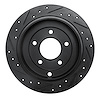 E-Line Drilled & Slotted Black Brake Rotor, 1995-2002 Ford/Lincoln/Mercury/Mazda, Position: Rear Right - image 1