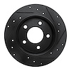 E-Line Drilled & Slotted Black Brake Rotor, 2004-2013 Ford/Lincoln/Mercury/Mazda, Position: Rear Left - image 1