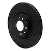 E-Line Drilled & Slotted Black Brake Rotor, 2006-2007 Ford/Lincoln/Mercury/Mazda, Position: Front Right - image 1