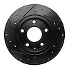 E-Line Drilled & Slotted Black Brake Rotor, 2014-2016 Ford/Lincoln/Mercury/Mazda, Position: Rear Right - image 1
