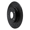 E-Line Drilled & Slotted Black Brake Rotor, 2014-2021 Ford/Lincoln/Mercury/Mazda, Position: Rear Right - image 1