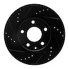 E-Line Drilled & Slotted Black Brake Rotor, Fits Select Ford/Lincoln/Mercury/Mazda, Position: Front Left - image 1