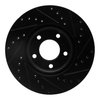 E-Line Drilled & Slotted Black Brake Rotor, 2004-2015 Ford/Lincoln/Mercury/Mazda, Position: Front Left - image 2