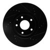 E-Line Drilled & Slotted Black Brake Rotor, 2013-2015 Ford/Lincoln/Mercury/Mazda, Position: Front Left - image 3