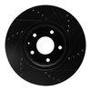 E-Line Drilled & Slotted Black Brake Rotor, Fits Select Ford/Lincoln/Mercury/Mazda, Position: Front Left - image 2