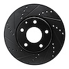E-Line Drilled & Slotted Black Brake Rotor, Fits Select Ford/Lincoln/Mercury/Mazda, Position: Front Left - image 1