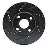 E-Line Drilled & Slotted Black Brake Rotor, 2016-2020 Fits Multiple Makes/Models, Position: Front Left - image 1